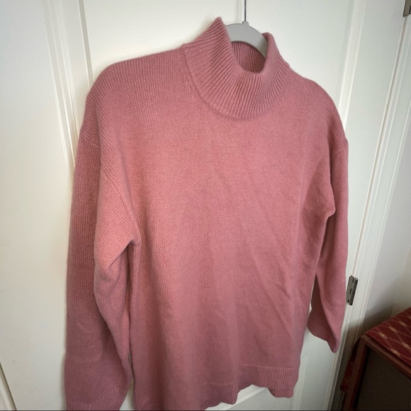 Halogen Wool & Cashmere Turtleneck Sweater In Pink Compact M Petite - Picture 4 of 16